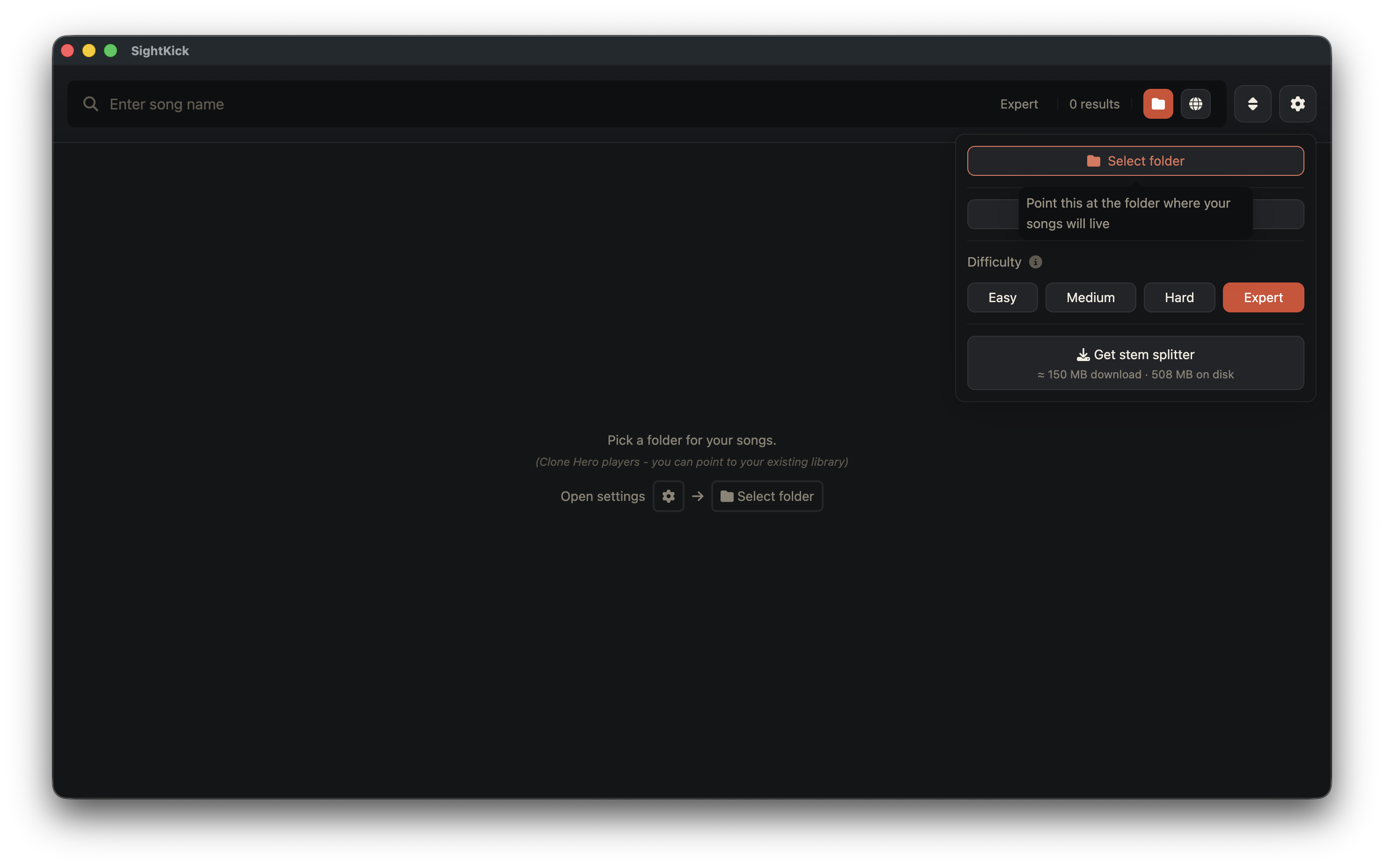 Song library setup